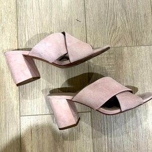 Banana Republic Soft Pink Suede Heel Sandal Size 8